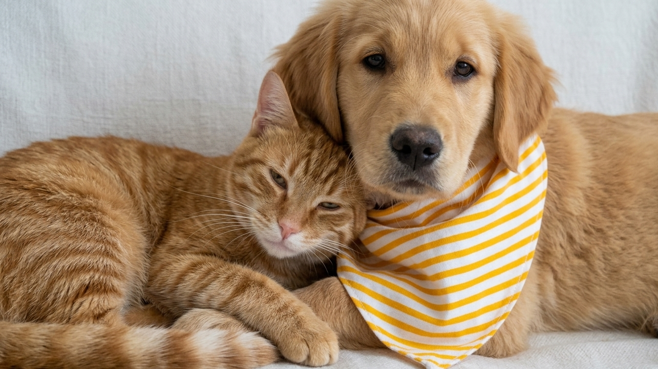 Yellow Stripes Doggie Bandana